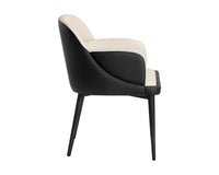 Sunpan Hagan Dining Armchair - Dillon Cream and Dillon Black/Dillon Steel And Dillon Williamsburg