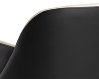 Sunpan Hagan Dining Armchair - Dillon Cream and Dillon Black/Dillon Steel And Dillon Williamsburg