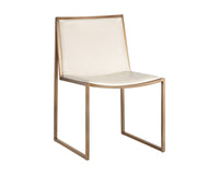 Sunpan Blair Dining Chair - Antique Brass and Cantina Black / Castillo Cream - Set of Two