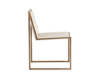 Sunpan Blair Dining Chair - Antique Brass and Cantina Black / Castillo Cream - Set of Two
