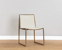 Sunpan Blair Dining Chair - Antique Brass and Cantina Black / Castillo Cream - Set of Two