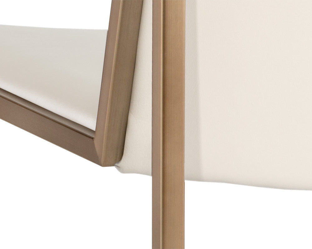 Sunpan Blair Dining Chair - Antique Brass and Cantina Black / Castillo Cream - Set of Two