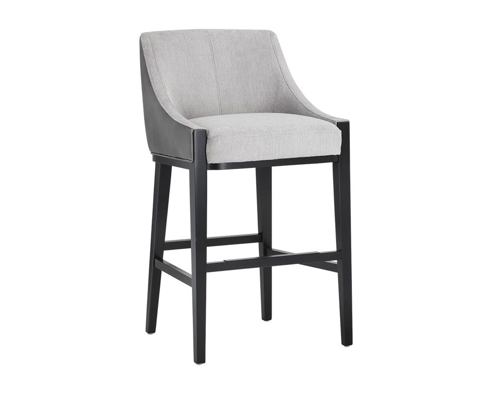 Sunpan Aurora Barstool - Polo Club Stone / Overcast Grey