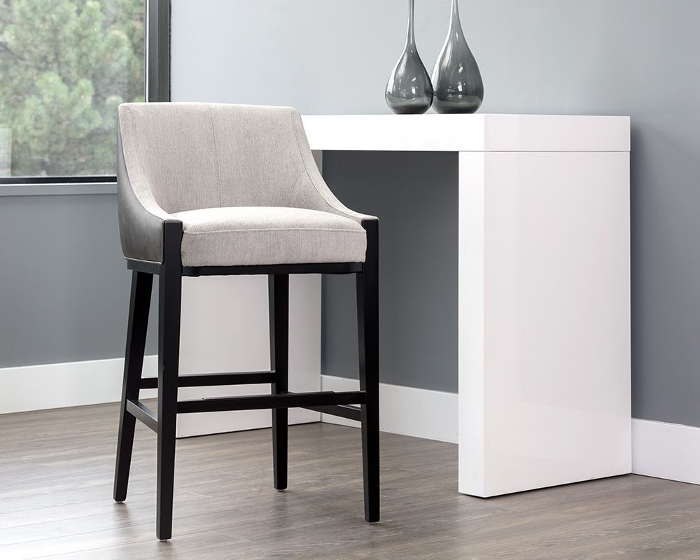 Sunpan Aurora Barstool - Polo Club Stone / Overcast Grey
