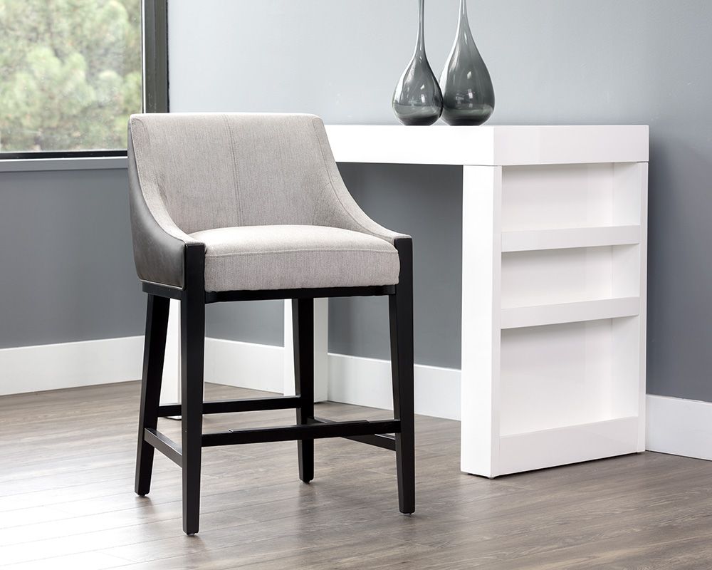 Sunpan Aurora Counter Stool - Polo Club Stone / Overcast Grey