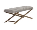 Sunpan Kammi Bench - Bravo Cream / Bravo Metal / Polo Club Kohl Grey / Polo Club Muslin