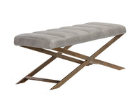 Sunpan Kammi Bench - Bravo Cream / Bravo Metal / Polo Club Kohl Grey / Polo Club Muslin