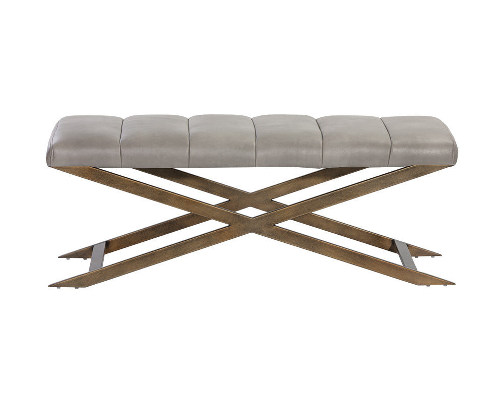 Sunpan Kammi Bench - Bravo Cream / Bravo Metal / Polo Club Kohl Grey / Polo Club Muslin