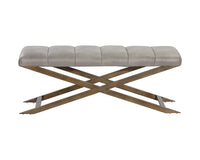 Sunpan Kammi Bench - Bravo Cream / Bravo Metal / Polo Club Kohl Grey / Polo Club Muslin