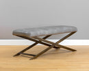 Sunpan Kammi Bench - Bravo Cream / Bravo Metal / Polo Club Kohl Grey / Polo Club Muslin