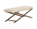Sunpan Kammi Bench - Bravo Cream / Bravo Metal / Polo Club Kohl Grey / Polo Club Muslin