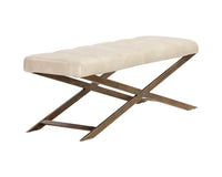 Sunpan Kammi Bench - Bravo Cream / Bravo Metal / Polo Club Kohl Grey / Polo Club Muslin
