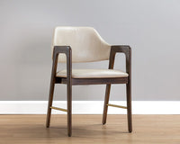 Sunpan Milton Dining Armchair - Bravo Cream/Leo Olive/ Polo Club Stone