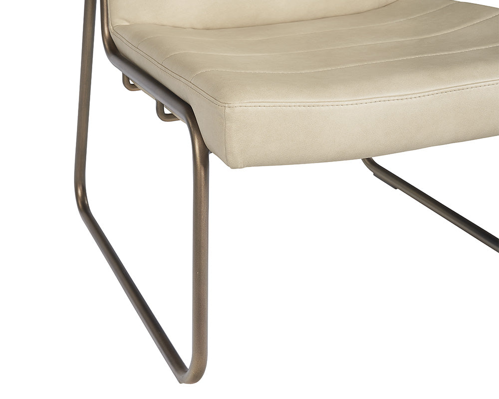 Sunpan Anton Lounge Chair - Bravo Cognac/Bravo Cream/Vintage Black