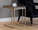 Sunpan Arden C-Shaped End Table - Black and Charcoal Grey/Gold and Raw Umber