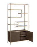 Sunpan Stamos Bookcase In Black And Charcoal Grey/Raw Umber