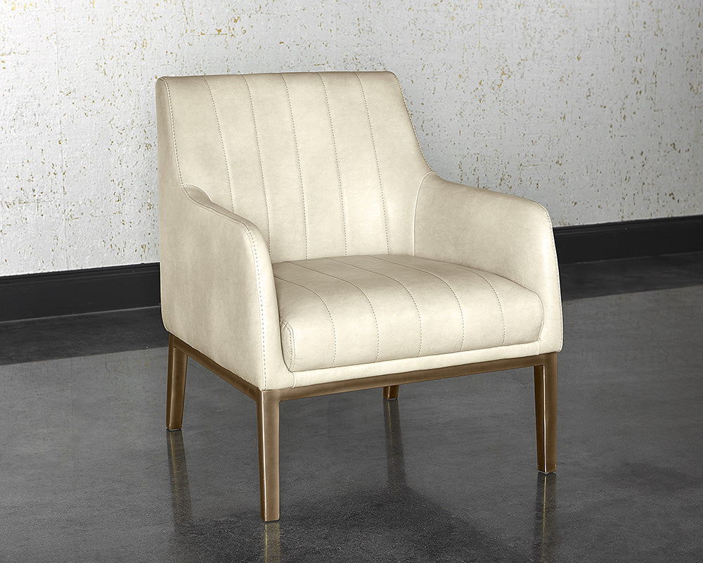 Sunpan Wolfe Lounge Chair in Beige Linen/Bravo Cream/Bravo Metal/Vintage Black/Vintage Blue/Vintage Cognac