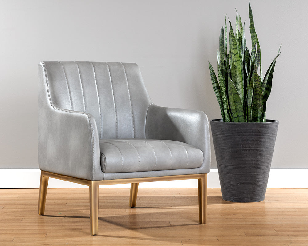 Sunpan Wolfe Lounge Chair in Beige Linen/Bravo Cream/Bravo Metal/Vintage Black/Vintage Blue/Vintage Cognac