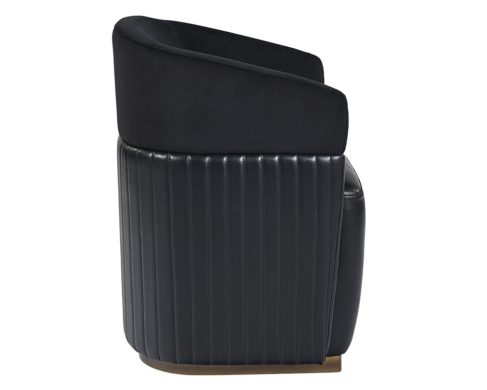 Sunpan Genval Wheeled Lounge Chair - Abbington Black/Cantina Black
