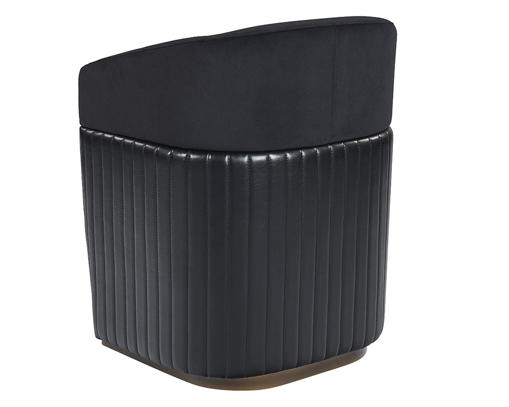 Sunpan Genval Wheeled Lounge Chair - Abbington Black/Cantina Black