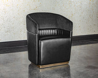 Sunpan Genval Wheeled Lounge Chair - Abbington Black/Cantina Black