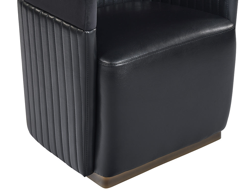 Sunpan Genval Wheeled Lounge Chair - Abbington Black/Cantina Black