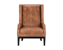 Sunpan Biblioteca Lounge Chair in Coal Black/Tobacco Tan