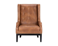 Sunpan Biblioteca Lounge Chair in Coal Black/Tobacco Tan