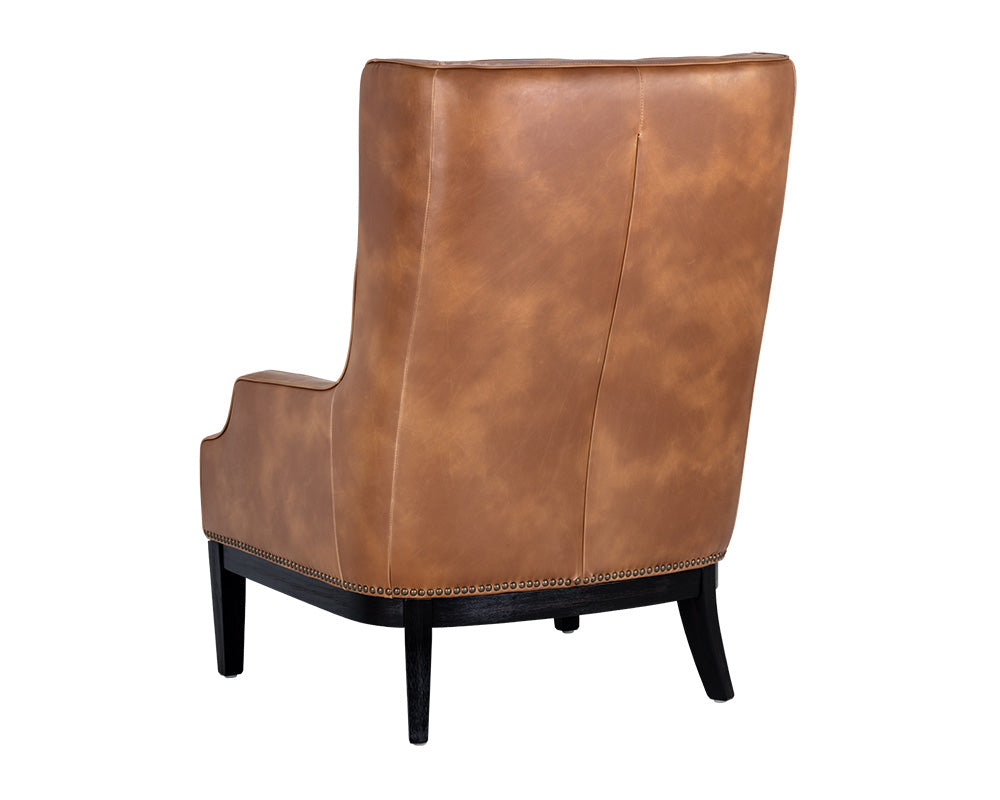 Sunpan Biblioteca Lounge Chair in Coal Black/Tobacco Tan