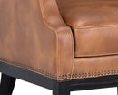 Sunpan Biblioteca Lounge Chair in Coal Black/Tobacco Tan
