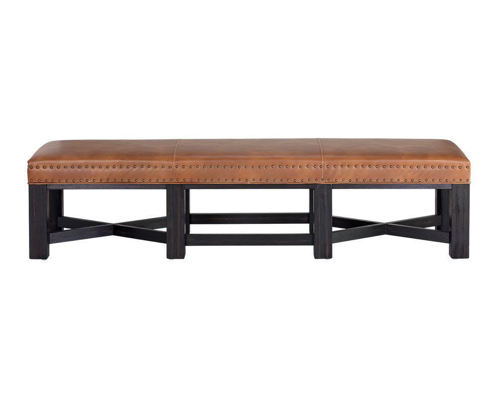 Sunpan Brixton Bench - Overcast Grey/Tobacco Tan