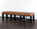 Sunpan Brixton Bench - Overcast Grey/Tobacco Tan