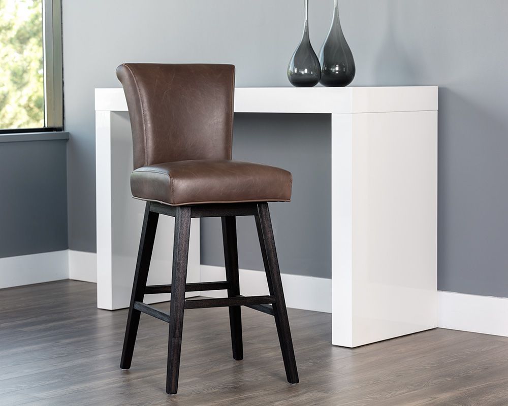 SUNPAN Hamlet Swivel Barstool - Havana Dark Brown