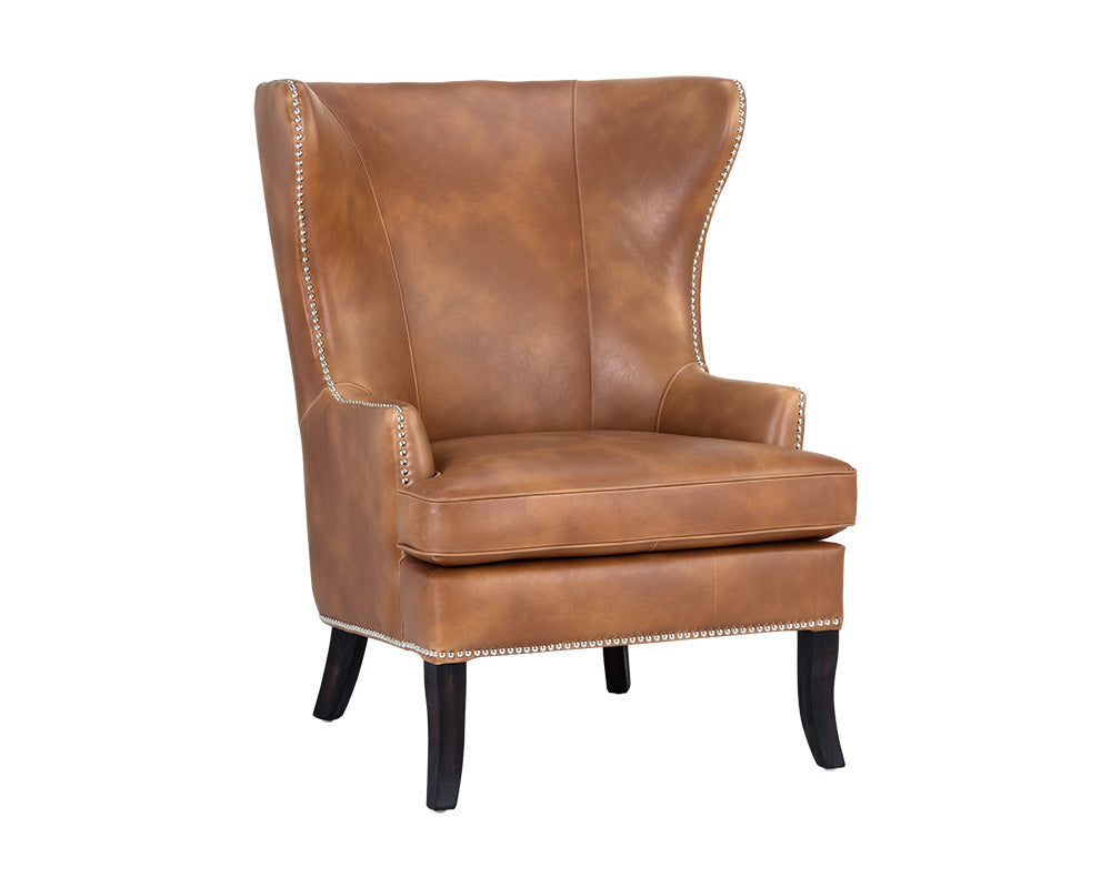 Sunpan Royalton Lounge Chair - Castillo Cream/Tobacco Tan/Overcast Grey