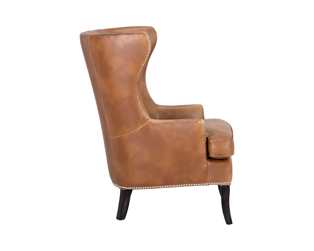 Sunpan Royalton Lounge Chair - Castillo Cream/Tobacco Tan/Overcast Grey