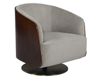 Sunpan Arnelle Swivel Lounge Chair in Polo Club Stone