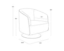 Sunpan Arnelle Swivel Lounge Chair in Polo Club Stone