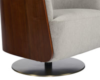 Sunpan Arnelle Swivel Lounge Chair in Polo Club Stone