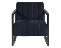 Sunpan Joaquin Lounge Chair In Bravo Cream/Metal/Metropolis Blue