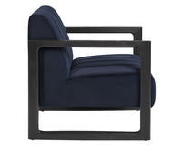 Sunpan Joaquin Lounge Chair In Bravo Cream/Metal/Metropolis Blue