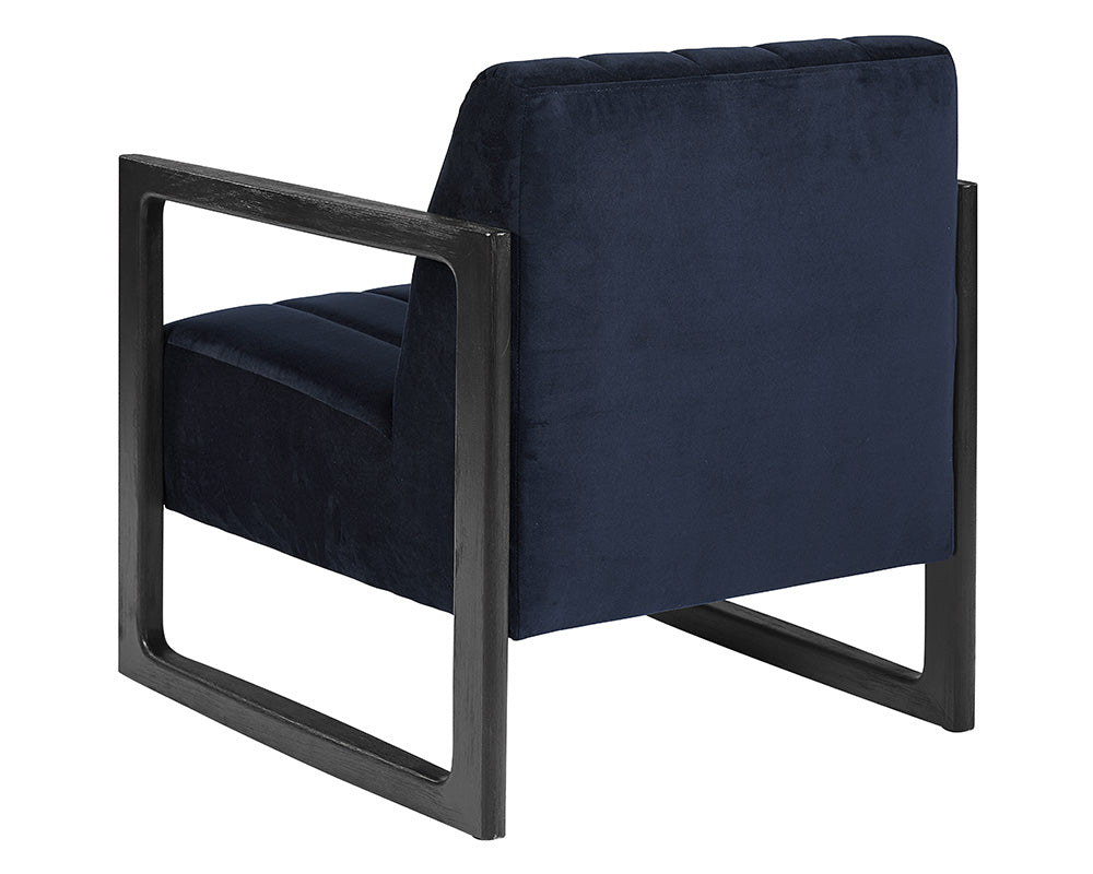 Sunpan Joaquin Lounge Chair In Bravo Cream/Metal/Metropolis Blue