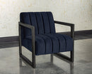Sunpan Joaquin Lounge Chair In Bravo Cream/Metal/Metropolis Blue