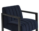 Sunpan Joaquin Lounge Chair In Bravo Cream/Metal/Metropolis Blue
