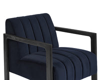 Sunpan Joaquin Lounge Chair In Bravo Cream/Metal/Metropolis Blue