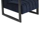 Sunpan Joaquin Lounge Chair In Bravo Cream/Metal/Metropolis Blue
