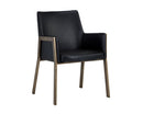 Sunpan Bernadette Dining Armchair - Bravo Admiral/Bravo Black/Bravo Cognac/Kendall Grey