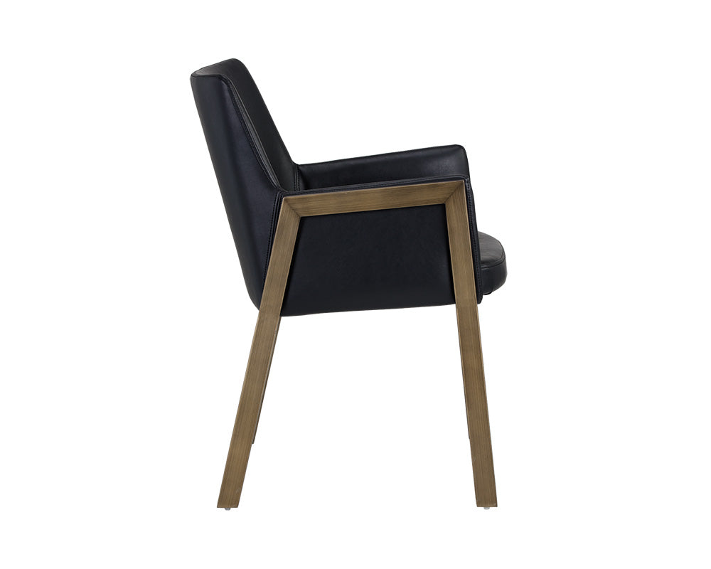 Sunpan Bernadette Dining Armchair - Bravo Admiral/Bravo Black/Bravo Cognac/Kendall Grey