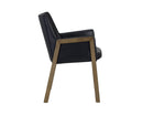 Sunpan Bernadette Dining Armchair - Bravo Admiral/Bravo Black/Bravo Cognac/Kendall Grey