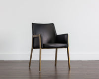 Sunpan Bernadette Dining Armchair - Bravo Admiral/Bravo Black/Bravo Cognac/Kendall Grey