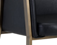Sunpan Bernadette Dining Armchair - Bravo Admiral/Bravo Black/Bravo Cognac/Kendall Grey